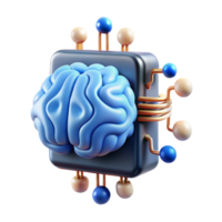 wonderful minimalist A brain-computer interface visualized by glowing neural connections between a human brain and a computer chip, in a scientific visualization style detailed png