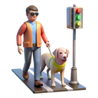 wonderful rustic A robotic guide dog leading a visually impaired person through a busy street, illuminated by traffic lights. Street photography style high resolution png