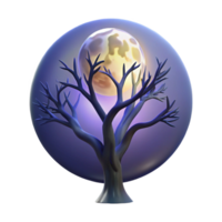 impressive modern A full moon shining through the branches of a tree, mystical lighting, silhouette professional png