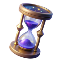 dramatic rustic A cosmic hourglass, filled with swirling stardust, representing the passage of time in the universe. Symbolic, ethereal style professional png