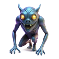 extraordinary artistic A genetically modified creature with glowing eyes lurking in the shadows of a derelict building, illuminated by moonlight, horror and suspenseful, high quality png