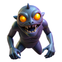 serene rustic A genetically modified creature with glowing eyes lurking in the shadows of a derelict building, illuminated by moonlight, horror and suspenseful, high resolution png