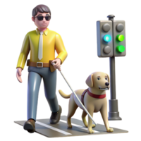 stunning abstract A robotic guide dog leading a visually impaired person through a busy street, illuminated by traffic lights. Street photography style high resolution png