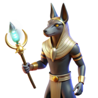 impressive creative A benevolent Anubis, with the head of a jackal, guiding a soul to the afterlife, mystical, ethereal lighting. Egyptian art style 4K png