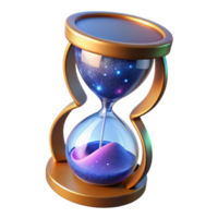 impressive classic A cosmic hourglass, filled with swirling stardust, representing the passage of time in the universe. Symbolic, ethereal style authentic png