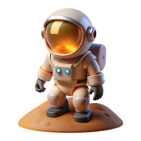 magnificent classic A robotic astronaut exploring the surface of Mars, illuminated by the harsh sunlight and the glow of its helmet lamp. Space art style genuine png