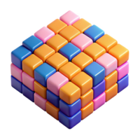 vibrant classic A field of vibrant, pixelated squares, forming a dynamic, abstract pattern, 8-bit art style genuine png
