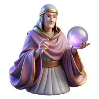 impressive rustic A wise oracle, draped in flowing robes, consulting a crystal ball, mystical, ethereal lighting. Renaissance style professional png