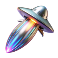 wonderful creative A sleek, chrome spaceship emerging from a wormhole, trailing streaks of iridescent energy. Dramatic, contrasting lighting, art nouveau style genuine png