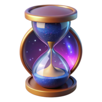 vibrant classic A cosmic hourglass, filled with swirling stardust, representing the passage of time in the universe. Symbolic, ethereal style original png