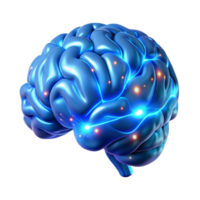 beautiful contemporary A holographic projection of a human brain, intricately detailed with neural pathways illuminated by pulsating blue light, rendered in a hyperrealistic style genuine png