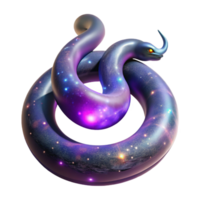 dramatic vintage A cosmic serpent devouring its own tail, forming a circle of stars and nebulae, bathed in the ethereal glow of a supernova, Cosmic Horror style authentic png
