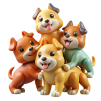lindo artístico uma grupo do brincalhão filhotes dentro uma caindo pirâmide formação, dinâmico pose, brilhante e alegre cor paleta, desenho animado estilo inspirado de Disney detalhado png