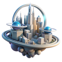 wonderful traditional A futuristic cityscape built on the rings of Saturn, with flying vehicles weaving through colossal, crystalline structures. Soft, ambient lighting, art deco style original png
