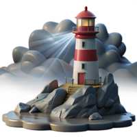 vibrant classic A solitary lighthouse on a rocky coast, stormy weather, dramatic lighting, seascape style authentic png