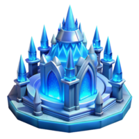 magnificent traditional An elaborate ice palace, shimmering blue light, fantasy style authentic png