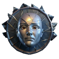 beautiful classic A shattered mirror reflecting a thousand different versions of the same face, illuminated by a single spotlight, Dark Fantasy style genuine png