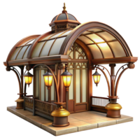 magnificent abstract A sprawling Art Nouveau metro station, intricate ironwork, warm incandescent lighting, vintage style authentic png
