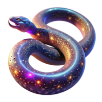 beautiful contemporary A cosmic serpent devouring its own tail, forming a circle of stars and nebulae, bathed in the ethereal glow of a supernova, Cosmic Horror style high resolution png