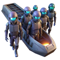 stunning abstract A group of space pirates boarding a derelict spaceship, their faces obscured by helmets with glowing visors. Dark, moody lighting, cyberpunk style authentic png