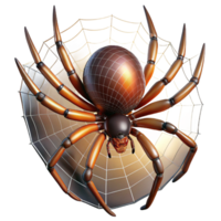 dramatic abstract A spider spinning its intricate web, illuminated by a backlight. Macro photography, nature documentary style authentic png