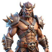 dramatic traditional A powerful warrior with intricate tribal tattoos and a fierce expression wields a massive warhammer. Dynamic, battlefield lighting, fantasy anime style authentic png