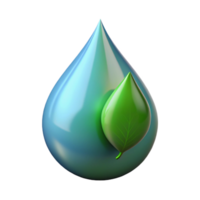 magnificent abstract A single raindrop falling from a leaf, reflecting the surrounding forest, macro photography exclusive png