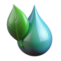 stunning creative A single raindrop falling from a leaf, reflecting the surrounding forest, macro photography high quality png