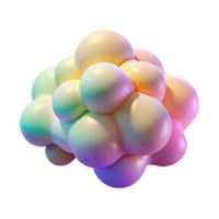 serene modern A cloud of colorful, amorphous shapes, blending and merging seamlessly, in a soft, pastel color palette, in a dreamlike, surrealist style authentic png