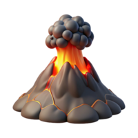 impressive minimalist A volcanic eruption with flowing lava and billowing smoke, dramatic lighting, realistic style authentic png