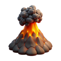 magnificent abstract A volcanic eruption with flowing lava and billowing smoke, dramatic lighting, realistic style authentic png