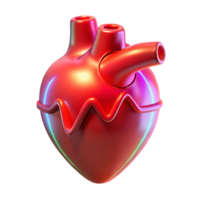 stunning artistic A holographic projection of a human heart beating, pulsating red light, medical style high resolution png