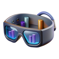 dramatic traditional A pair of augmented reality glasses displaying complex data visualizations, sharp, clean lighting, minimalist style genuine png