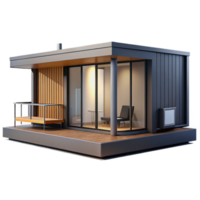 dramatic abstract Prefabricated modular home, sleek design, sustainable materials, minimalist aesthetic, modern style high resolution png