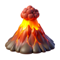 magnificent modern A volcanic eruption, fiery red and orange hues, dramatic lighting, powerful style high resolution png