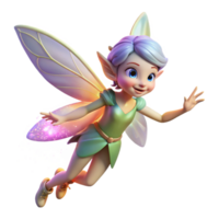 extraordinary modern A playful pixie with iridescent wings, sprinkling fairy dust, in a beam of sunlight filtering through a forest canopy. Fantasy art style 4K png