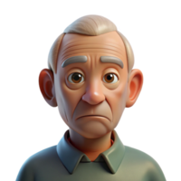 wonderful modern Close-up portrait of an elderly man with deep wrinkles and a thoughtful expression, illuminated by a single, overhead spotlight, in a hyperrealistic style professional png