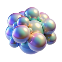 impressive vintage A cluster of iridescent bubbles, floating in a weightless environment, with a soft, dreamlike lighting and a surrealist style high quality png