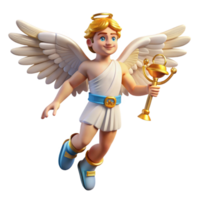 extraordinary contemporary A swift Hermes with winged sandals and caduceus, delivering messages from the gods. Classical style. Bright, dynamic lighting genuine png