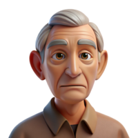 beautiful contemporary Close-up portrait of an elderly man with deep wrinkles and a thoughtful expression, illuminated by a single, overhead spotlight, in a hyperrealistic style exclusive png