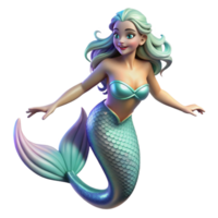 vibrant artistic A beautiful siren with iridescent scales and flowing fins, luring sailors with an enchanting song. Art Deco style. Soft, underwater lighting original png
