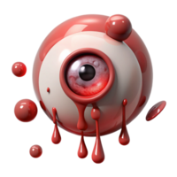 impressive minimalist A giant, disembodied eye weeping tears of blood, surrounded by floating daggers, under a blood-red moon. Horror surrealism style original png
