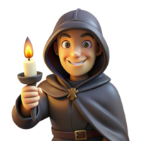 impressive creative A cunning rogue with a hooded cloak and a sly grin, holding a dagger, illuminated by the dim light of a flickering candle. Baroque style authentic png
