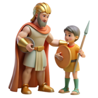 stunning artistic A wise Chiron teaching Achilles the ways of a warrior. Classical style. Soft, natural lighting high resolution png