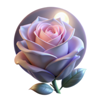 beautiful minimalist A single rose blooming in the moonlight, soft ethereal lighting, romantic style genuine png