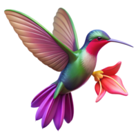 wonderful classic A hummingbird hovering near a fuchsia flower, capturing the motion blur of its wings, vibrant colors, nature photography style high resolution png