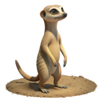 magnificent rustic A curious meerkat standing on its hind legs, scanning the desert landscape under the harsh midday sun, in a photorealistic style authentic png