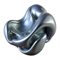 dramatic classic A flowing, organic form resembling liquid metal, with a chrome finish reflecting an unseen light source, in a hyperrealistic style genuine png