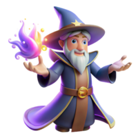impressive modern A cartoon wizard casting a spell, surrounded by magical energy, vibrant and dynamic lighting emphasizing the magical effects, illustrated in a fantastical cartoon style exclusive png