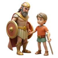 impressive artistic A wise Chiron teaching Achilles the ways of a warrior. Classical style. Soft, natural lighting genuine png